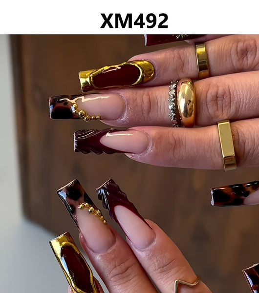 Fancy Press On Nail Set XM