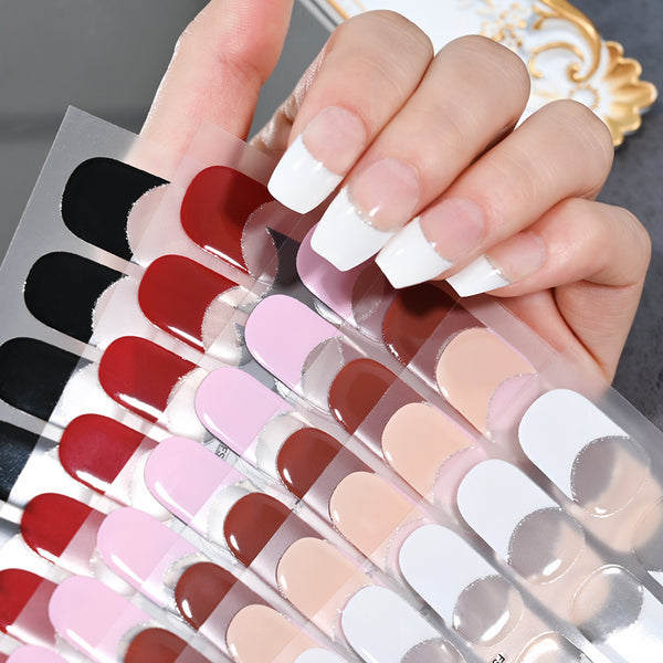 French Tip Gel Nail Strips