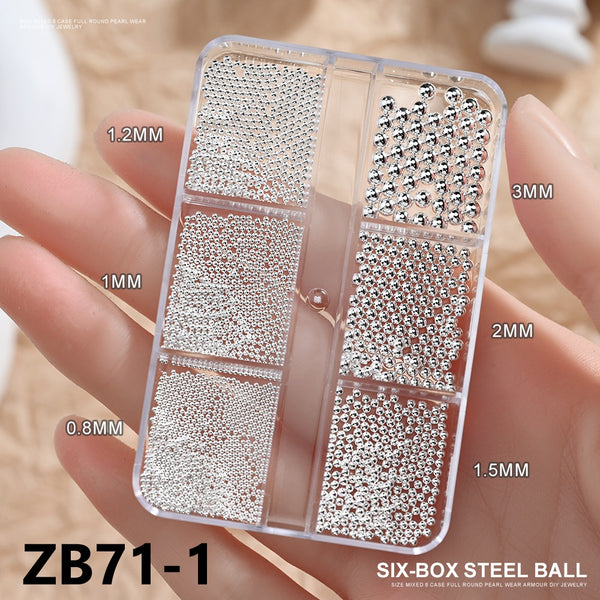 6 Grid Metal Nail Art Decorations