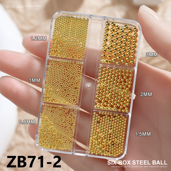 6 Grid Metal Nail Art Decorations