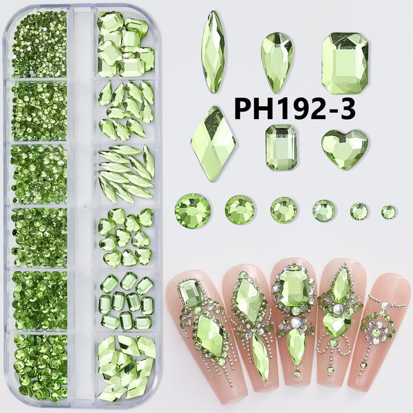 12-Grid Flat Bottom Nail Art Diamonds