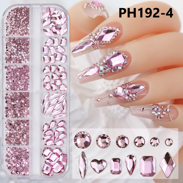 12-Grid Flat Bottom Nail Art Diamonds