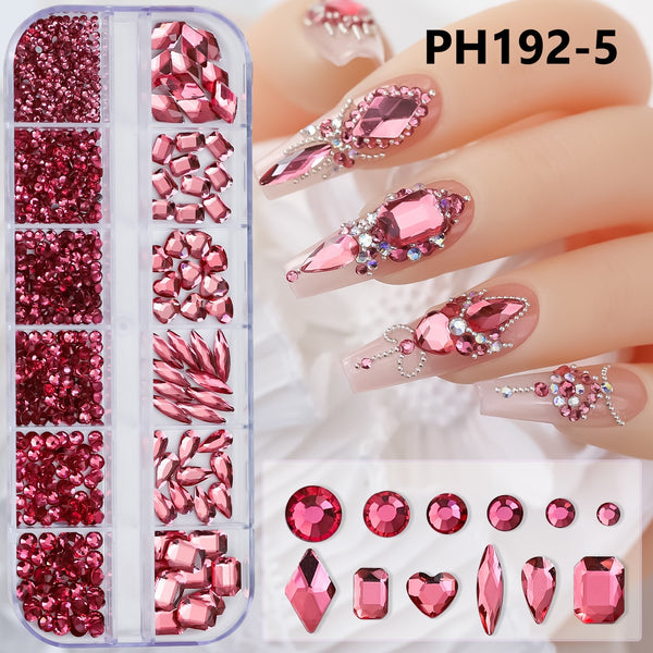 12-Grid Flat Bottom Nail Art Diamonds