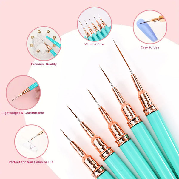 Ultra Fine Pull Line Brush 5 Piece Set
