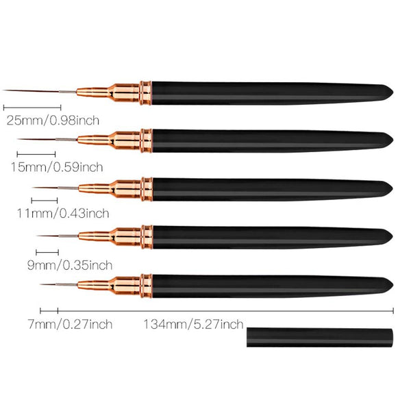 Ultra Fine Pull Line Brush 5 Piece Set
