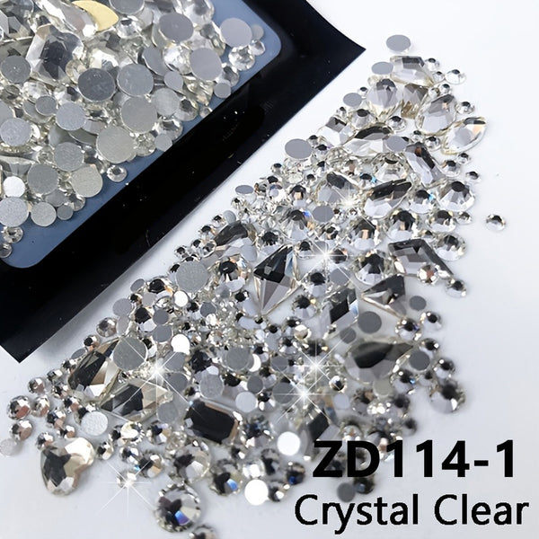 150pcs Random Shaped Glass Nail Art Diamonds