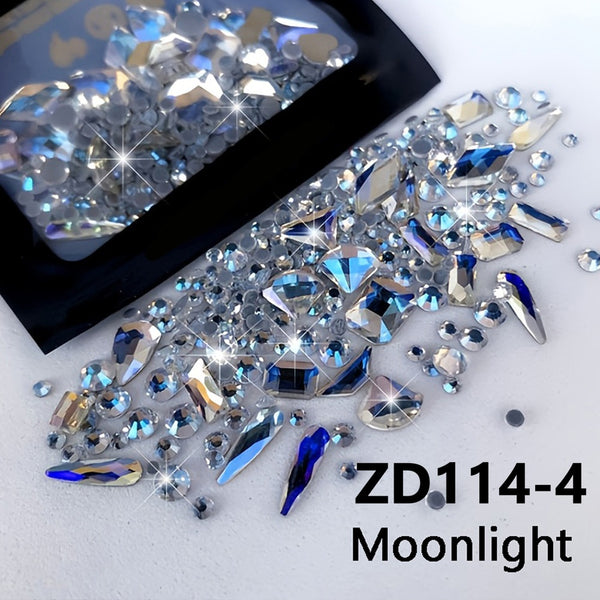 150pcs Random Shaped Glass Nail Art Diamonds