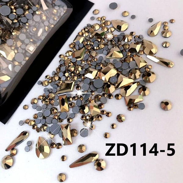 150pcs Random Shaped Glass Nail Art Diamonds