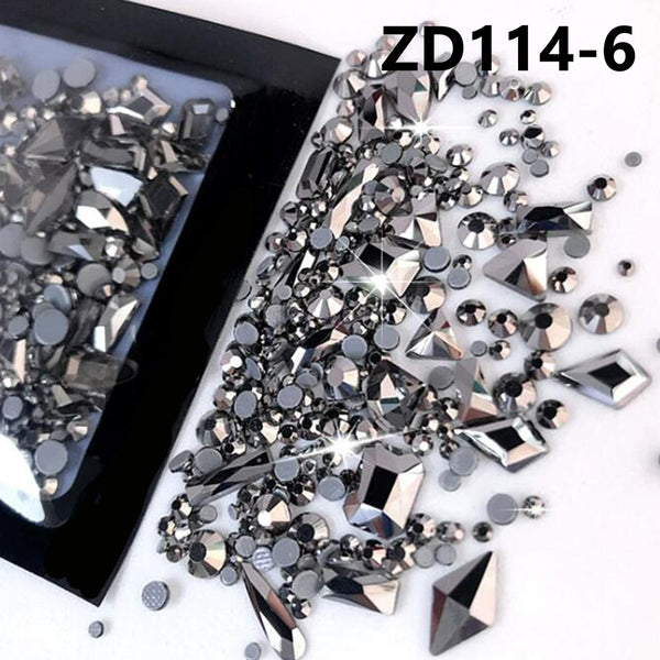 150pcs Random Shaped Glass Nail Art Diamonds