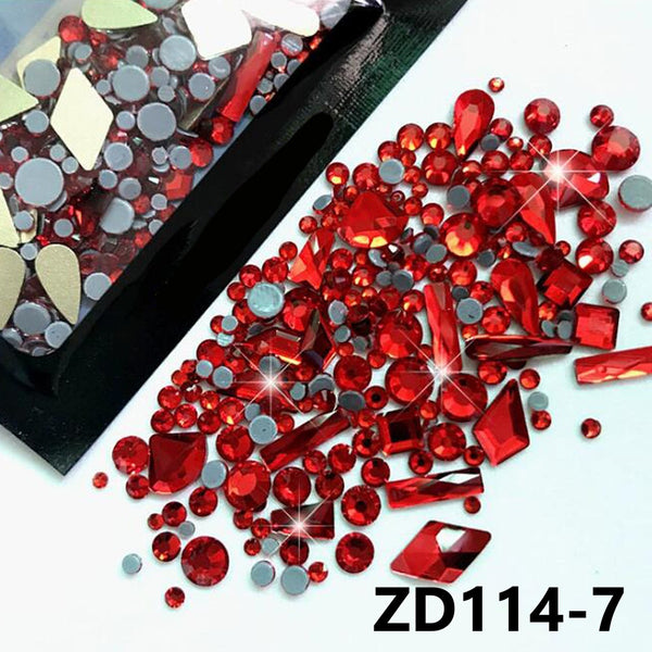 150pcs Random Shaped Glass Nail Art Diamonds