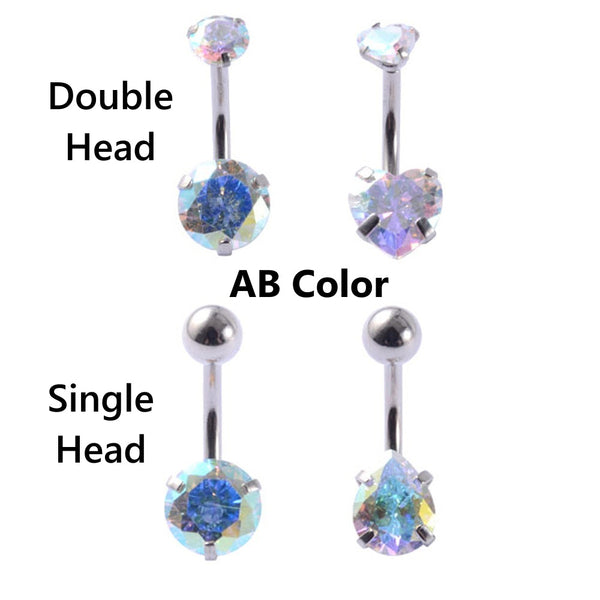 Stainless Steel Zircon Belly Button Piercing