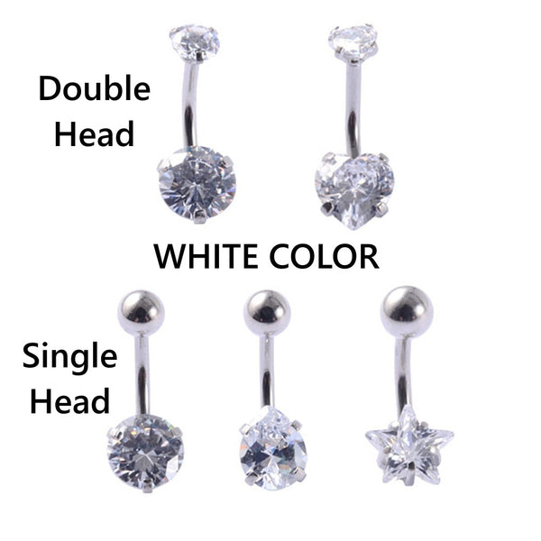 Stainless Steel Zircon Belly Button Piercing