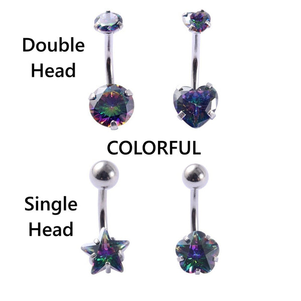 Stainless Steel Zircon Belly Button Piercing