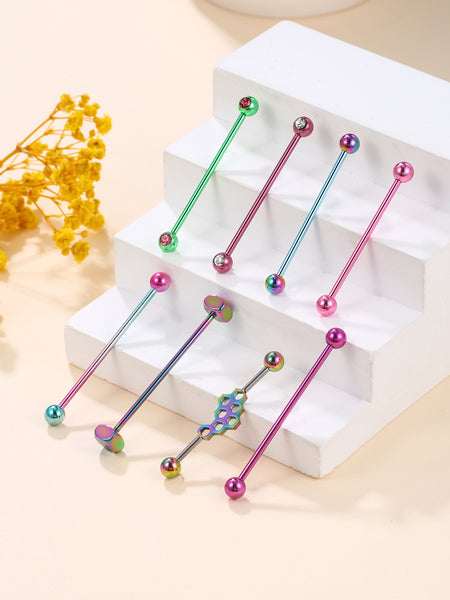 Colorful Long Rod Ear Bone Piercing B