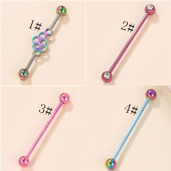 Colorful Long Rod Ear Bone Piercing B