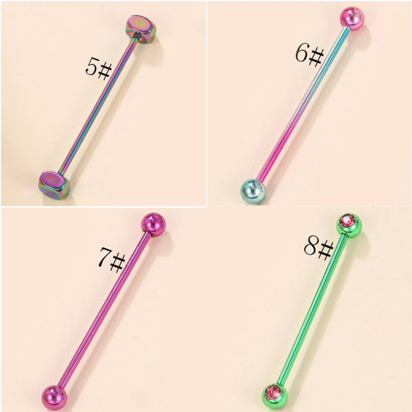 Colorful Long Rod Ear Bone Piercing B