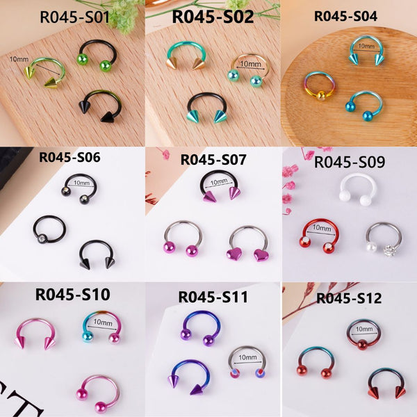 Stainless Steel Nose Rings Set #45