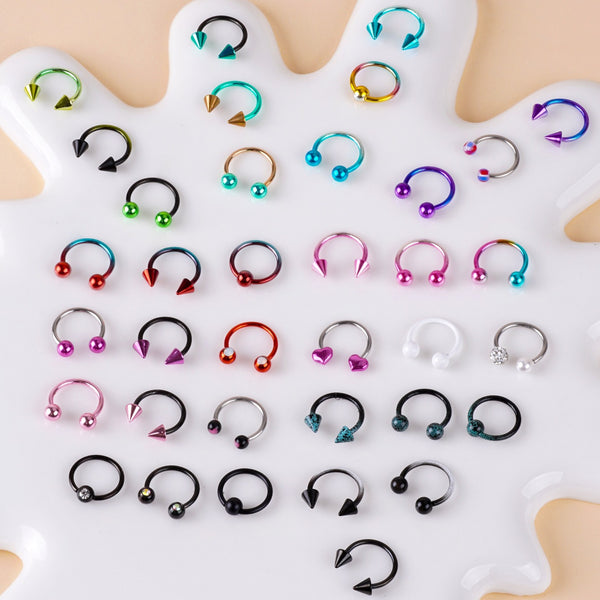 Stainless Steel Nose Rings Set #44
