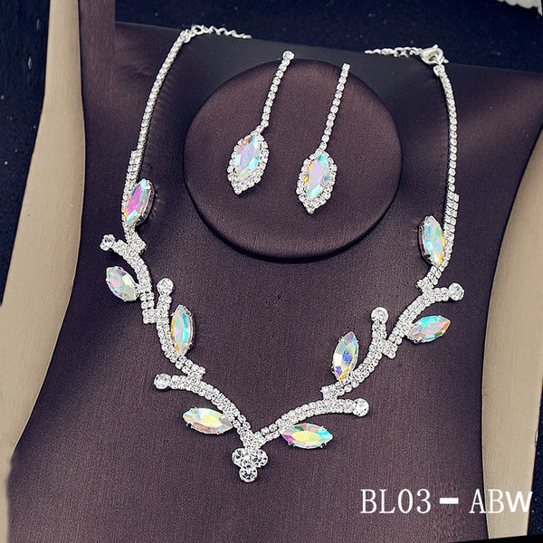 Unique Colored Crystal Necklace Set