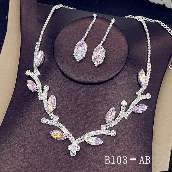 Unique Colored Crystal Necklace Set