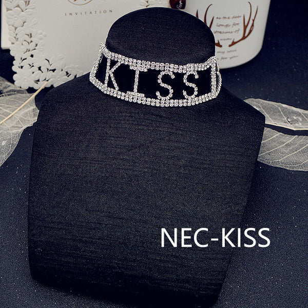 Diamante Letter Choker Necklace