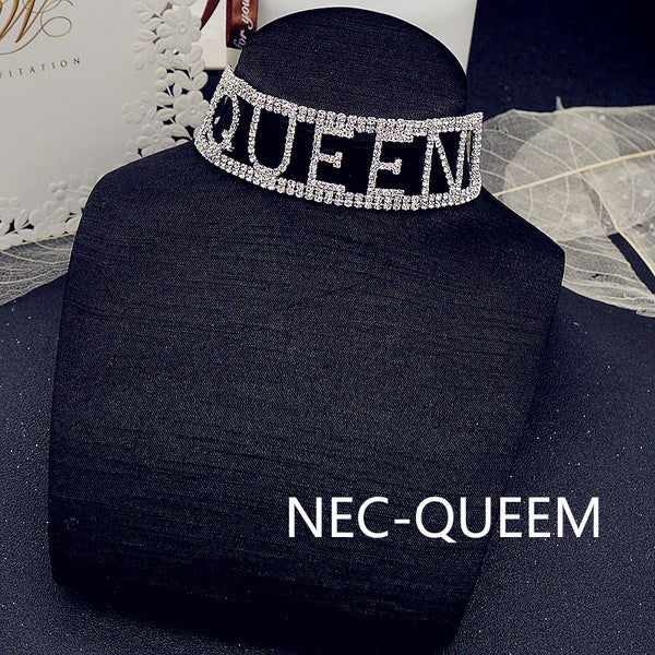 Diamante Letter Choker Necklace