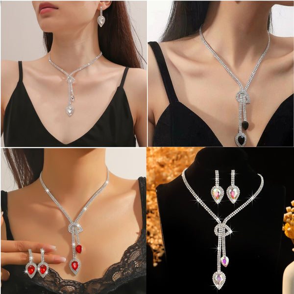 Bridal Rhinestone Necklace Set