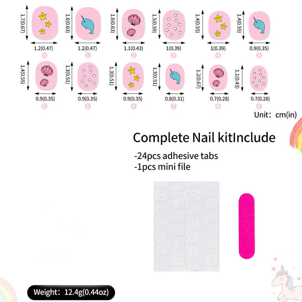 24pcs Children Press On Nails