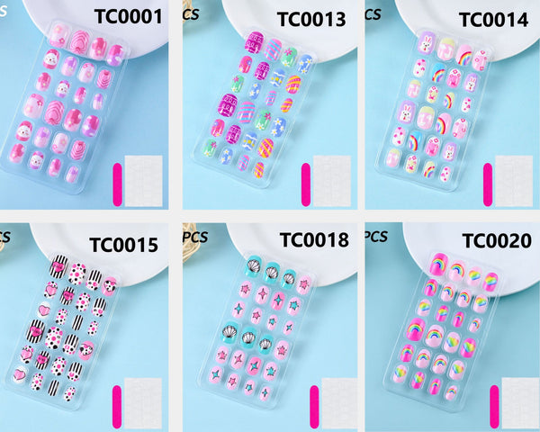 24pcs Children Press On Nails
