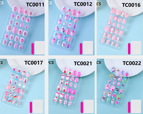 24pcs Children Press On Nails