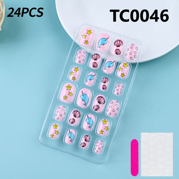 24pcs Children Press On Nails