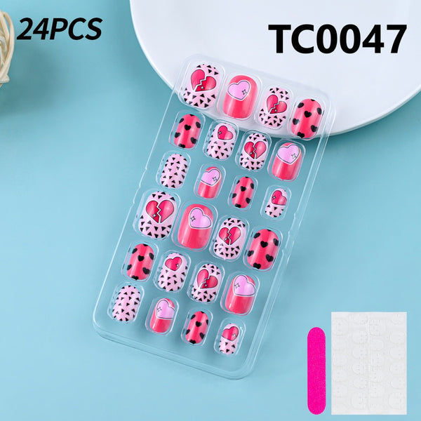 24pcs Children Press On Nails