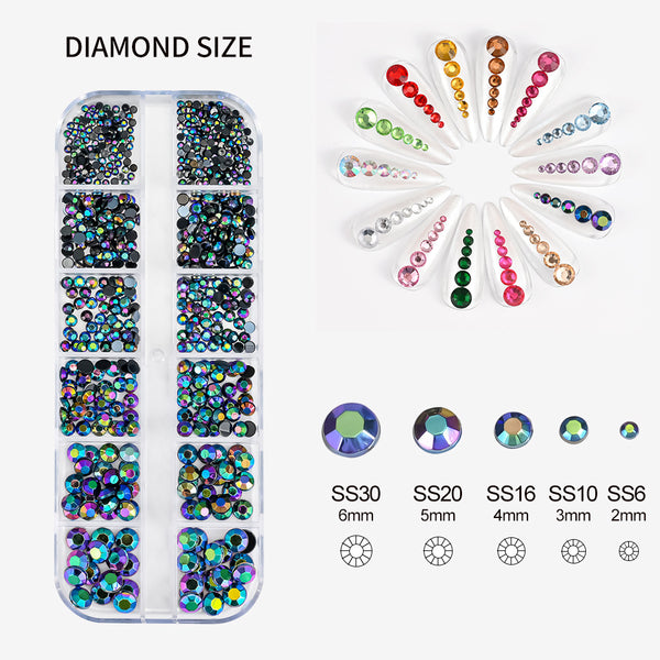 Round Flat Bottom Nail Art Diamond