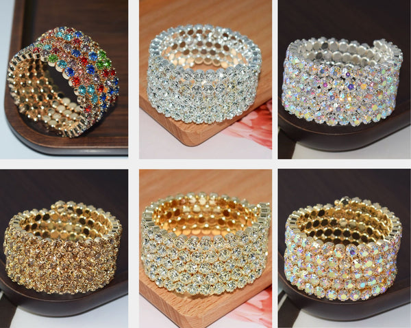 Large Rhinestone Multi-Layer Bracelet