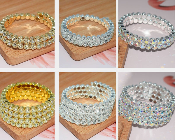 Large Rhinestone Multi-Layer Bracelet