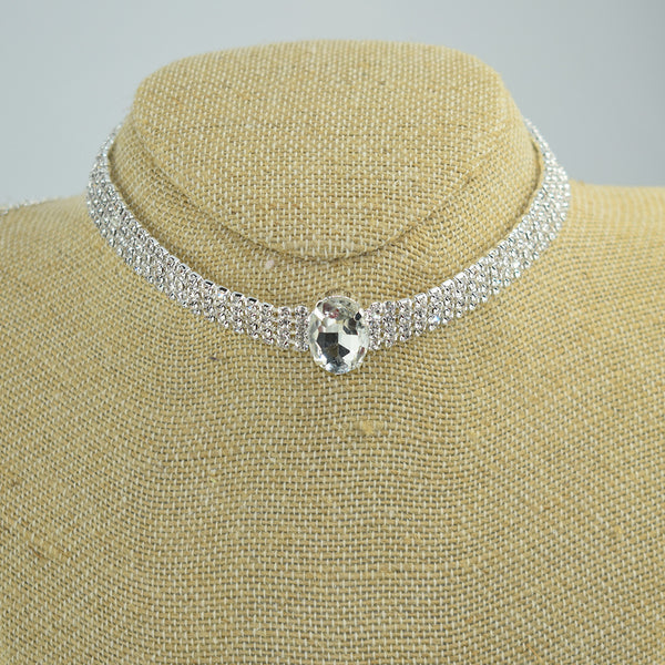 Big Stone Diamante Choker