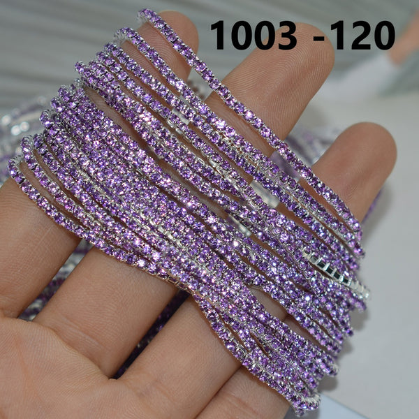 2mm Single Row S6 Rhinestone Elastic Bracelet 03