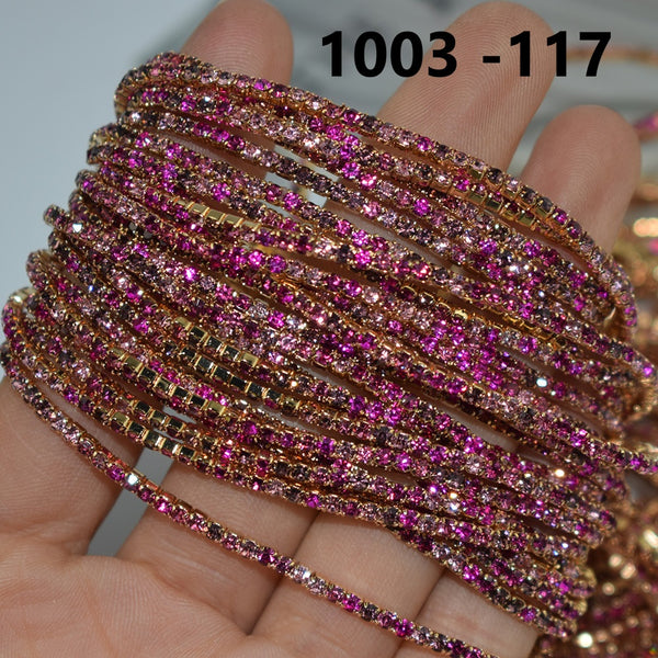 2mm Single Row S6 Rhinestone Elastic Bracelet 03
