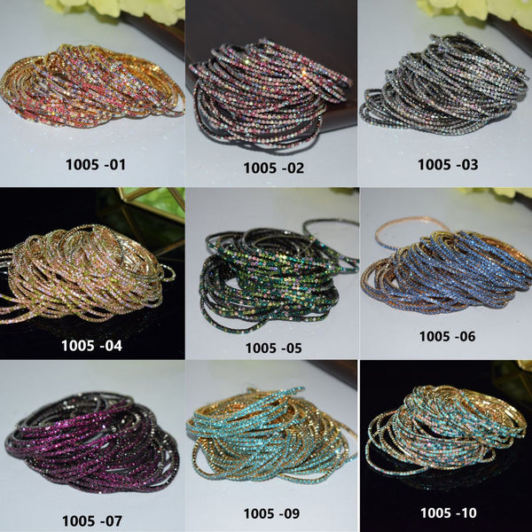 2mm Single Row S6 Rhinestone Elastic Bracelet 05