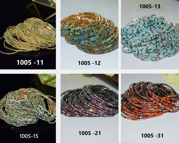 2mm Single Row S6 Rhinestone Elastic Bracelet 05
