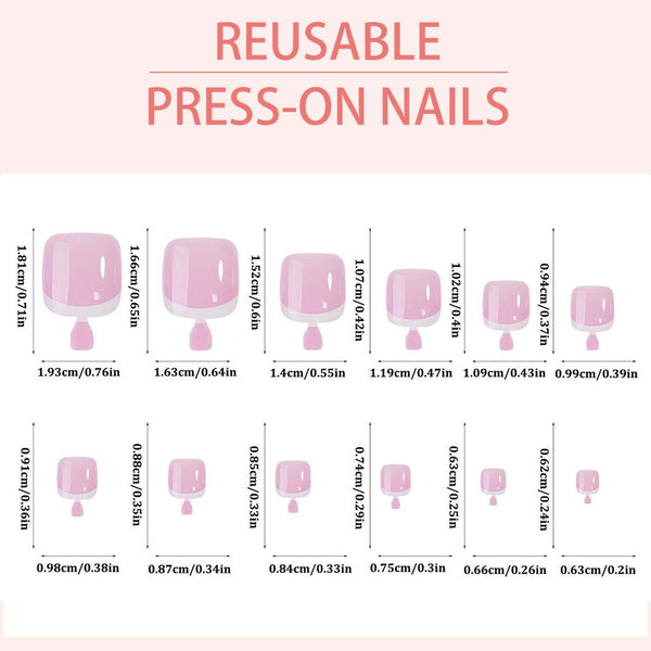 120pcs French Toe Nails