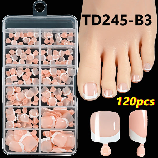 120pcs French Toe Nails
