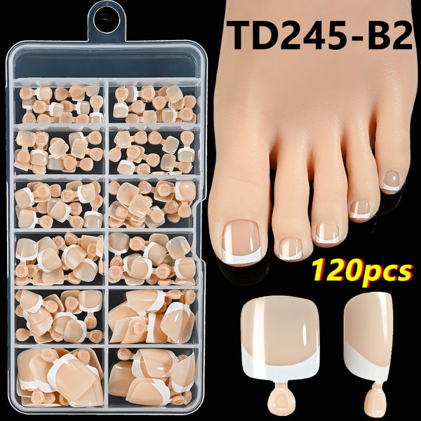 120pcs French Toe Nails