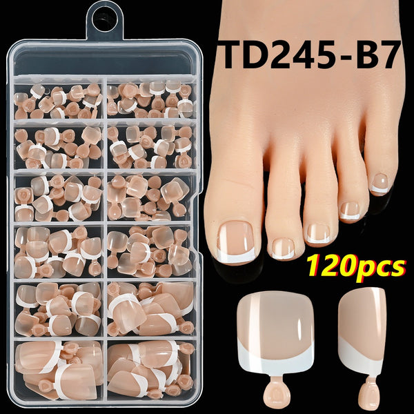 120pcs French Toe Nails