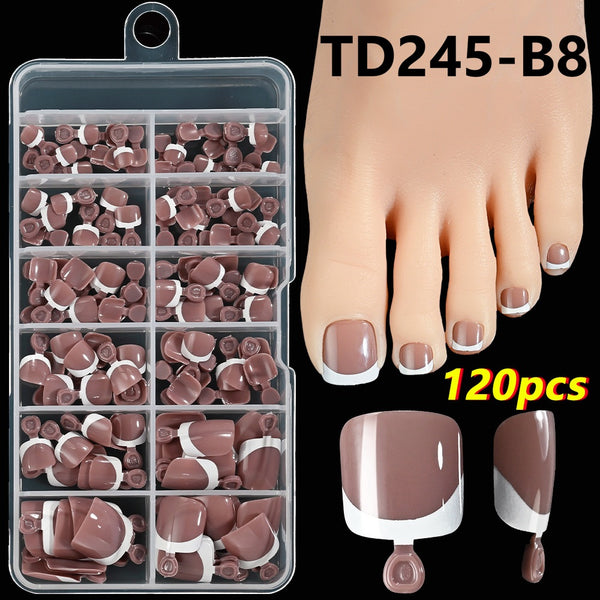 120pcs French Toe Nails