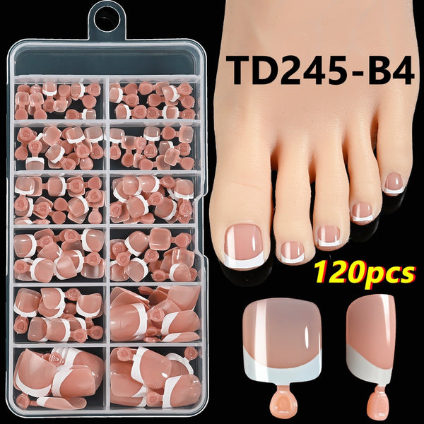 120pcs French Toe Nails