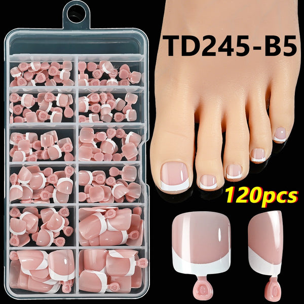 120pcs French Toe Nails