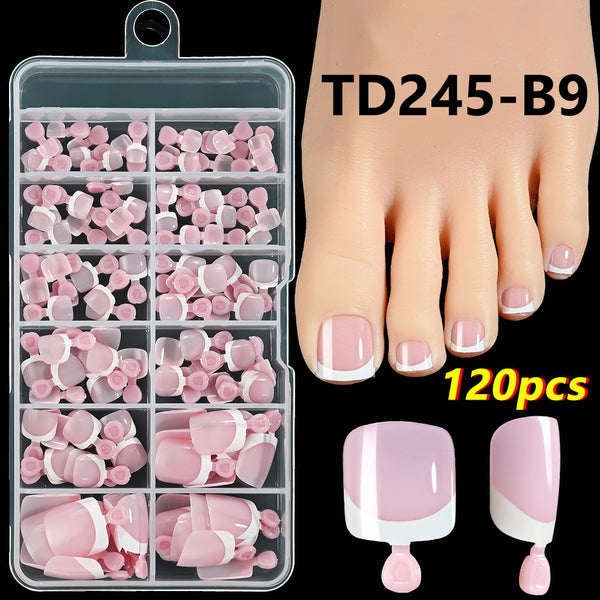 120pcs French Toe Nails