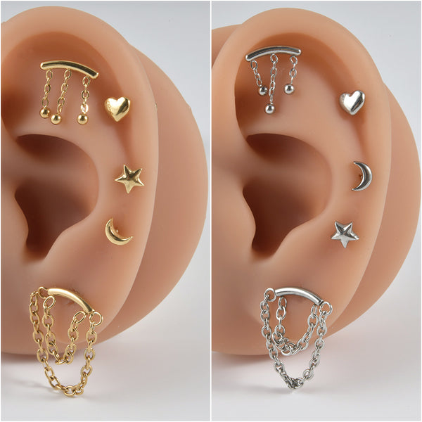 Stainless Steel Bone Stud Earrings