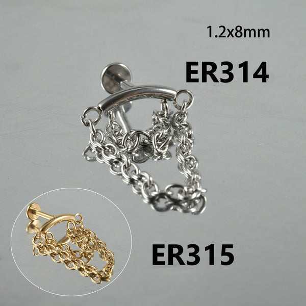 Stainless Steel Bone Stud Earrings